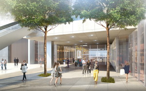 thumbnail image of CG rendering of the completed commercial zone on 1F