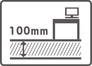 100-mm raised floor