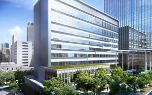 サムネ画像：ホテル・オフィスタワー前広場完成予想CG