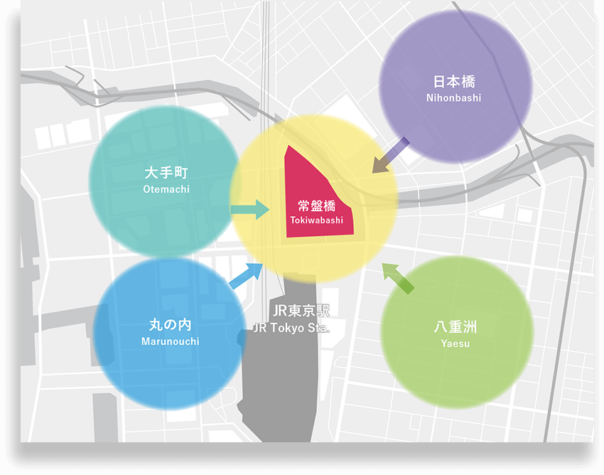 Tokiwabashi, the heart of Tokyo where Otemachi, Marunouchi, Yaesu and Nihonbashi meet.